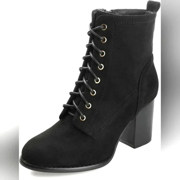 Journee Collection Women's Baylor Lace Up Bootie Size 8.5 Black - Picture 3 of 5